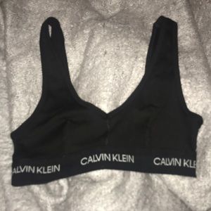 Black Calvin Klein sports bra